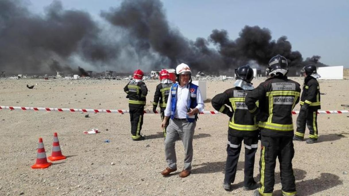 Une explosion a eu lieu dans un usine de feux d'artifice de Saragosse, lundi, causant la mort de six personnes. 
