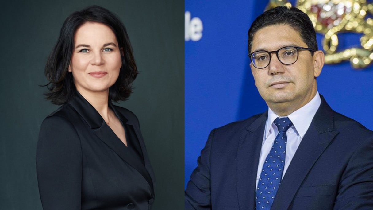 Annalena Baerbock, ministre allemande des Affaires étrangères, et son homologue marocain Nasser Bourita.
