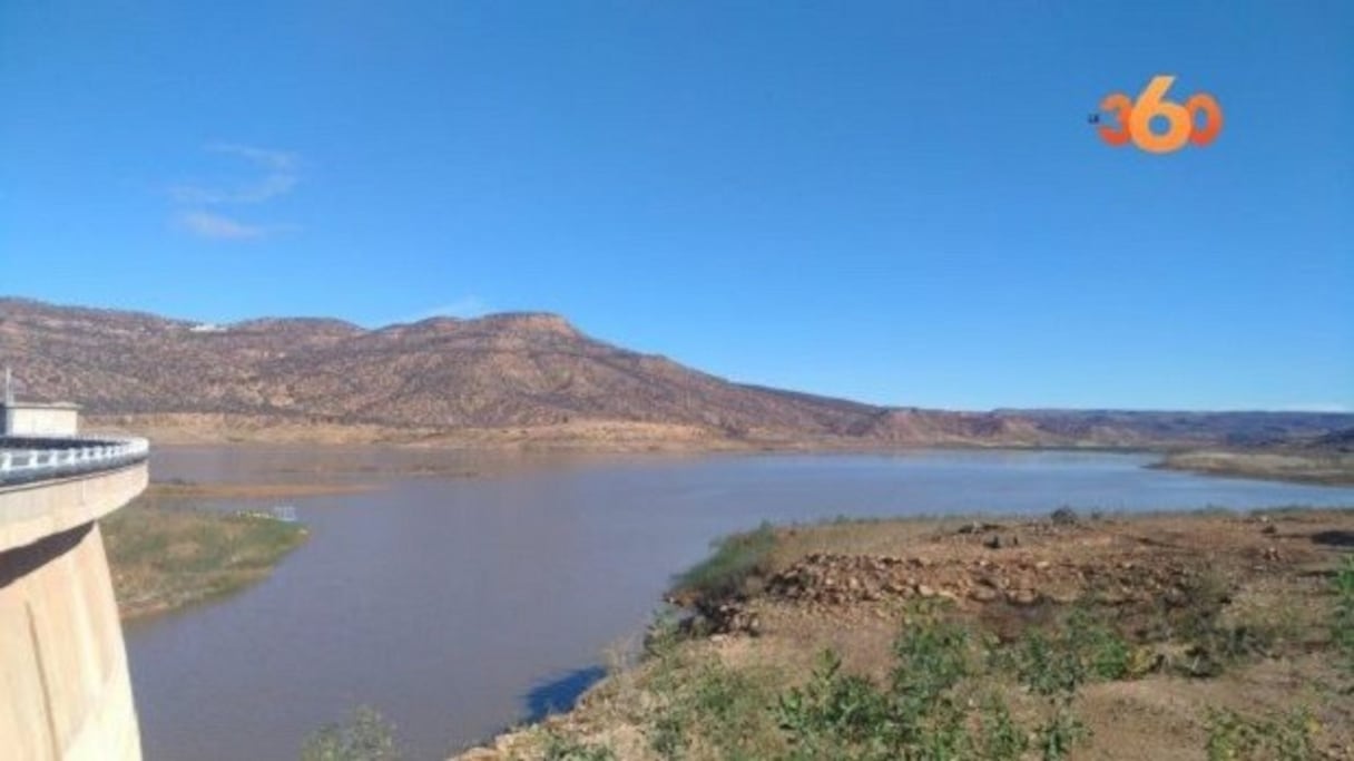 Lac du barrage Prince Moulay Abdellah dans la région de Souss Massa.
