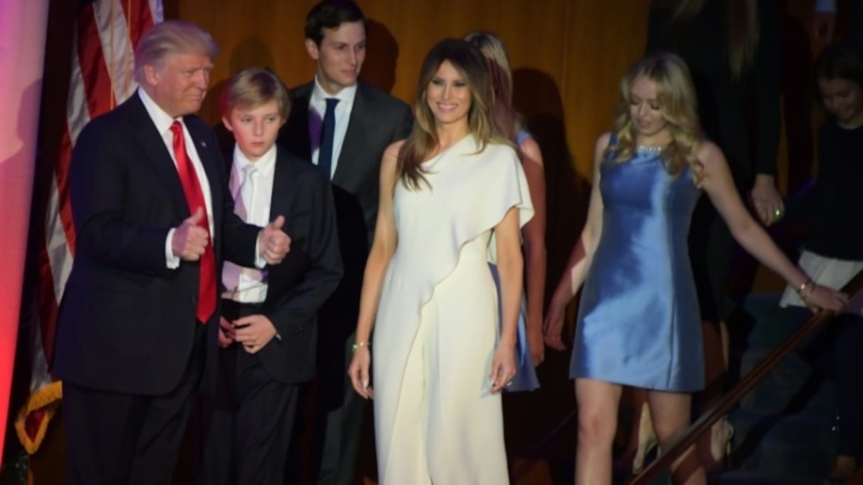 Donald Trump, élu président des Etats-Unis, arrive pour faire une déclaration, le 9 novembre 2016 à New York.
