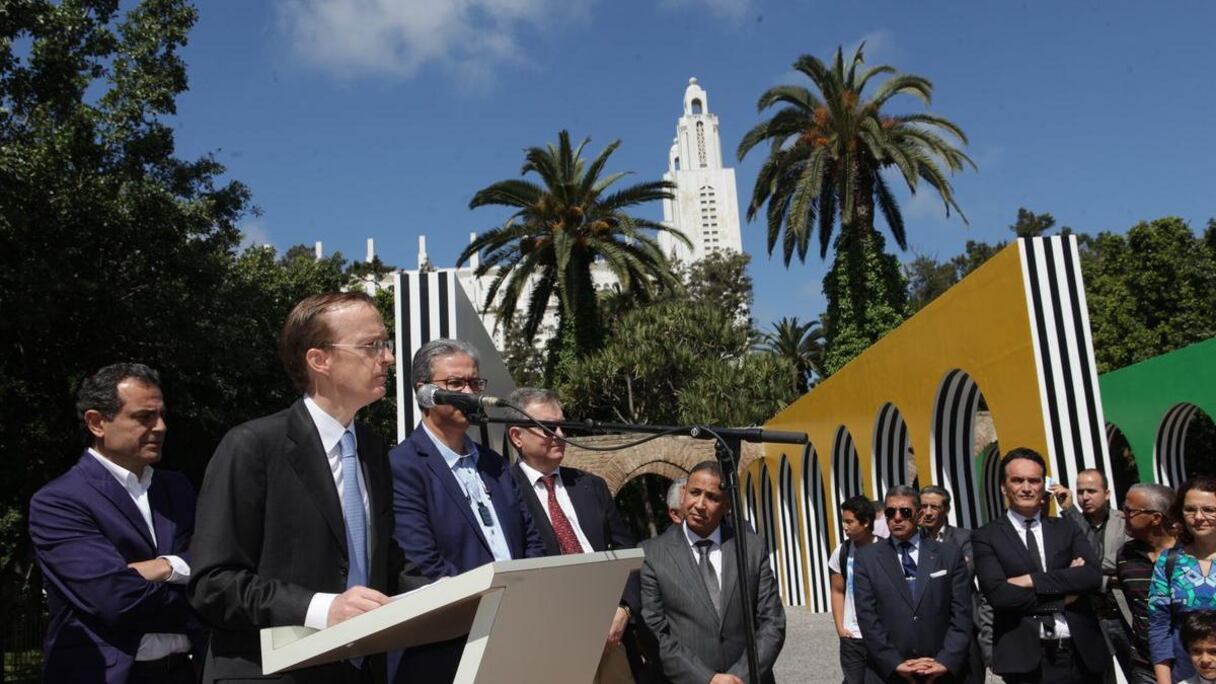 Charles Fries, ambassadeur de France au Maroc, lors de son allocution.
