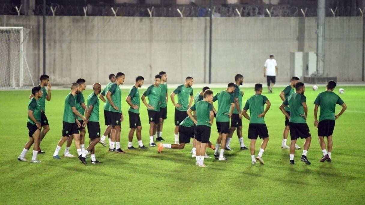 Les Lions de l'Atlas A' s'entraînent avant Maroc-Rwanda, le jeudi 21 janvier 2021.