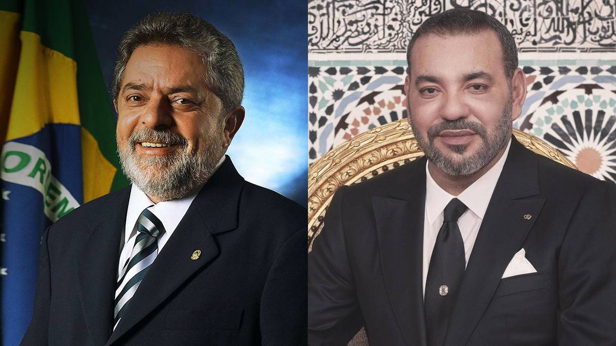 Le président brésilien élu, Lula Da Silva, et le roi Mohammed VI.
