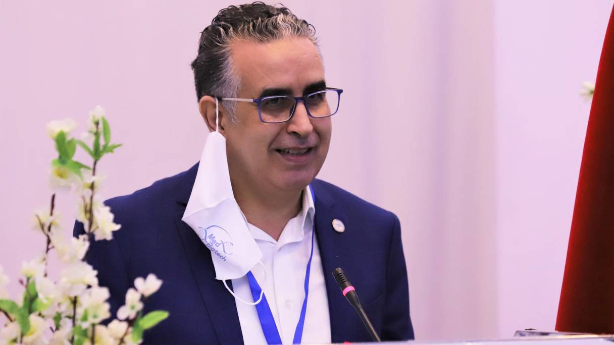 Le Pr Azeddine Ibrahimi lors de la 8e Journée internationale de biotechnologie médicale, le 15 juin 2021 à Rabat.
