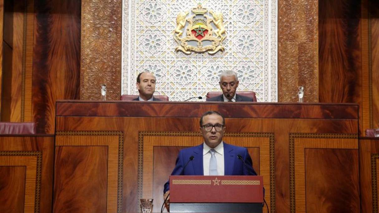 Mohamed Boussaïd, ministre de l'Economie et des Finances, lors de la présentation du PLF 2016 au Parlement.
