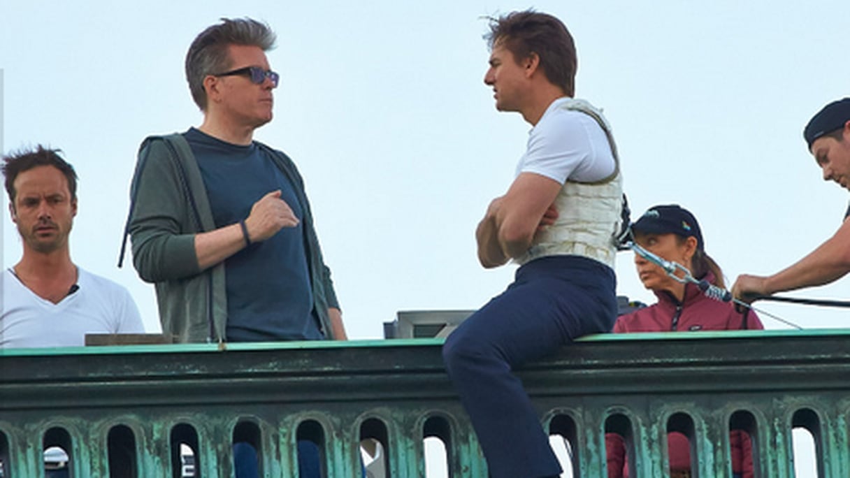 Tom Cruise et le réalisateur Christopher McQuarrie, en plein tournage des séquences de Mission impossible 5 filmées à Viennes.
