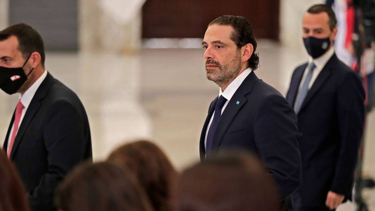 Saad Hariri au palais du président Michel Aoun le 22 octobre 2020.
