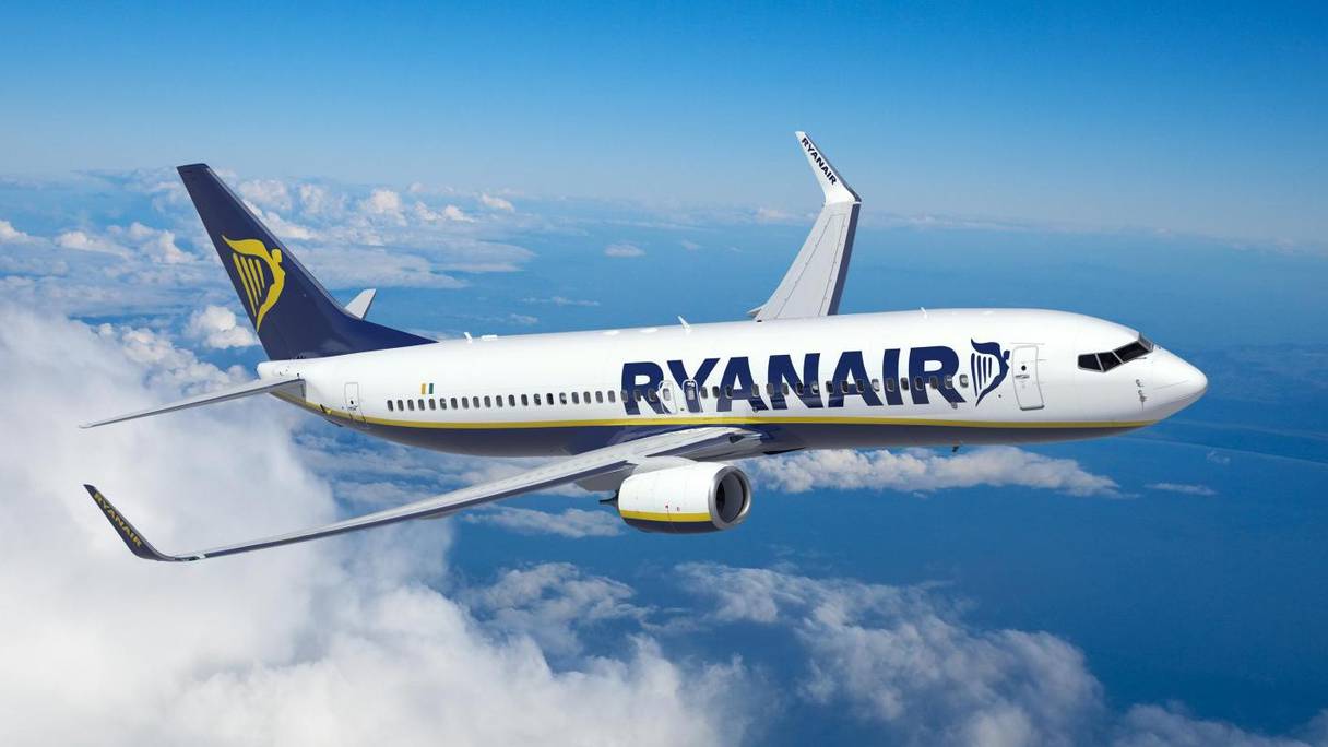 Un avion de la compagnie aérienne irlandaise Ryanair. 
