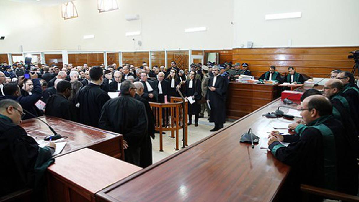 Première audience du procès civil contre les instigateurs des événements de Gdeïm Izik, le 26 décembre 2016 à Salé.
