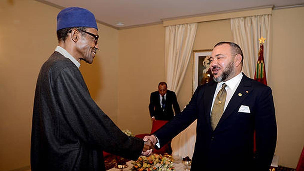 Le roi Mohammed VI et le président Buhari.

