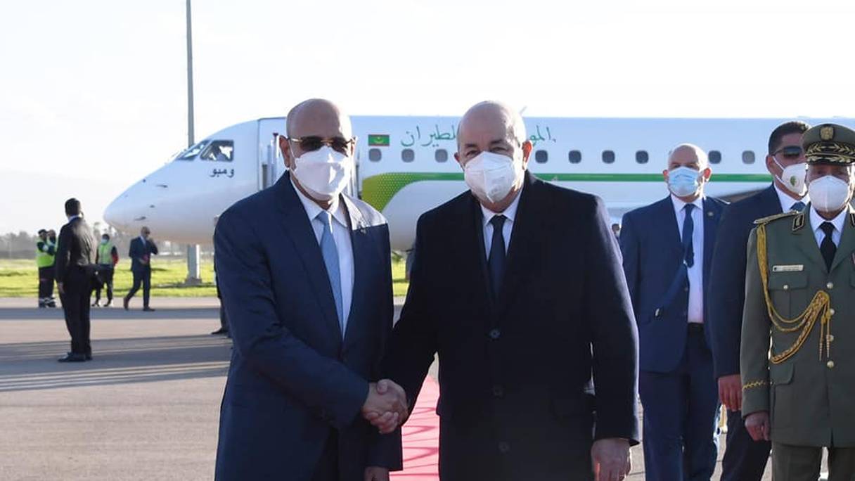 Les présidents mauritanien, Mohamed Cheikh el-Ghazouani et algérien, Abdelmadjid Tebboune.
