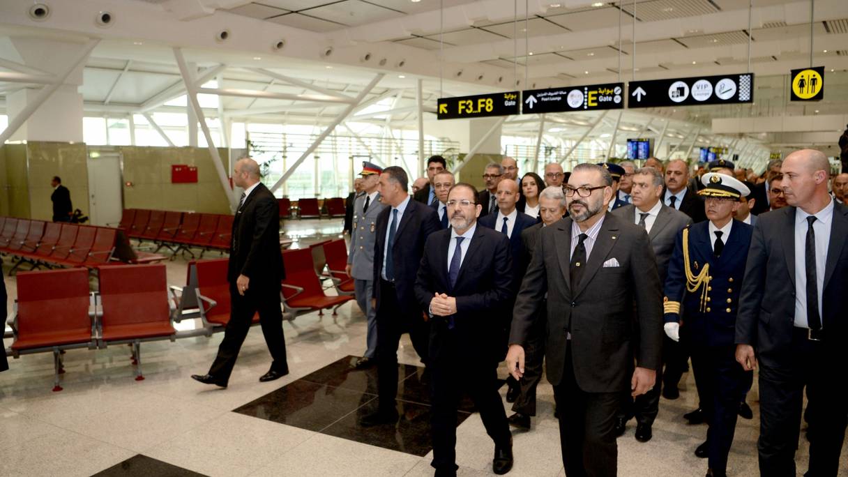 Le roi Mohammed VI inaugurant, mardi 22 janvier 2019, le Terminal 1 de l'aéroport Mohammed V.
