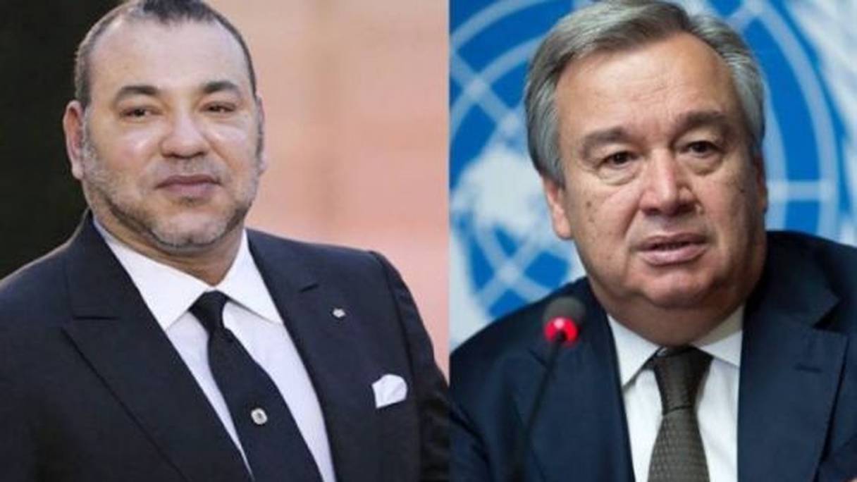 Le roi Mohammed VI et le secrétaire général des Nations Unies, Antonio Guterres.
