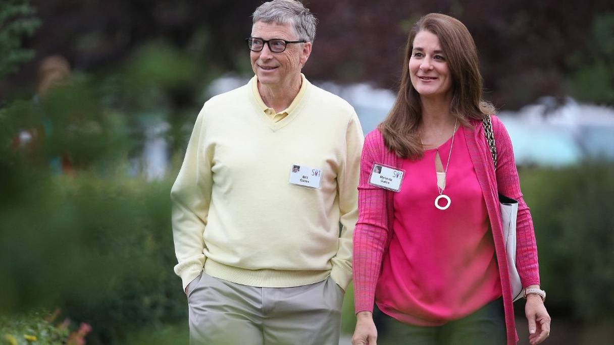 Le milliardaire Bill Gates, cofondateur de Microsoft, et sa femme Melinda Gates.
