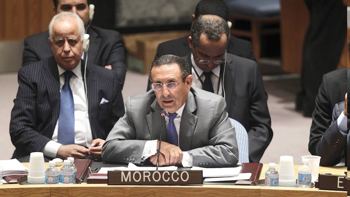 Youssef Amrani. Conseil de sécurité, siège des Nations Unies, New York. 
